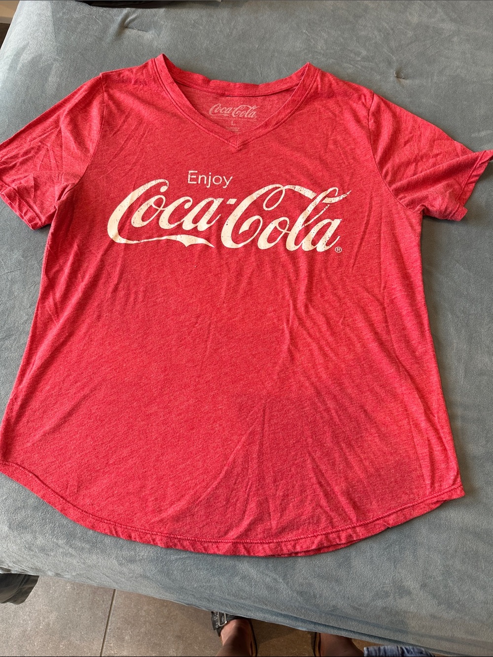 Coca Cola Red V-Neck Women's Graphic Tee